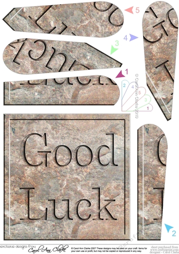 Good Luck Set in Stone Fan Pyramage Topper