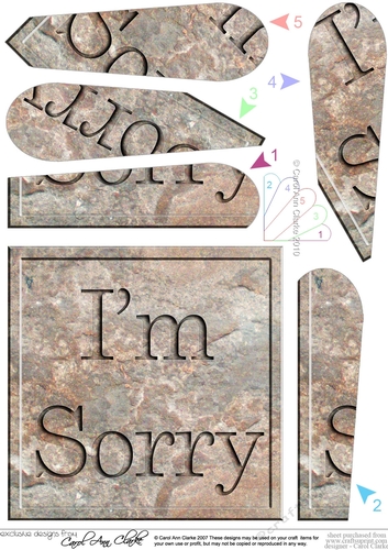 Im Sorry Set in Stone Fan Pyramage Topper