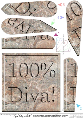 100% Diva! Set in Stone Fan Pyramage Topper