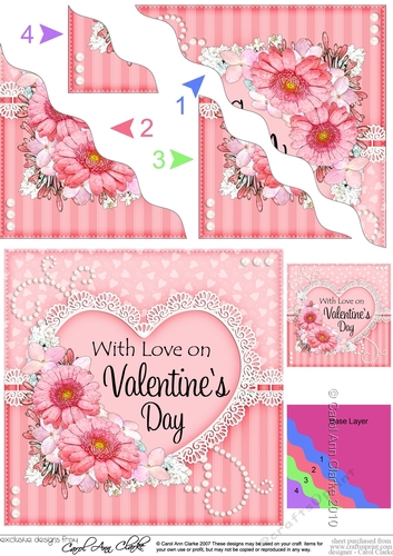 A Touch of Elegance Valentines Day Flowers, Lace & Pearls - Wavey Corner Stacker