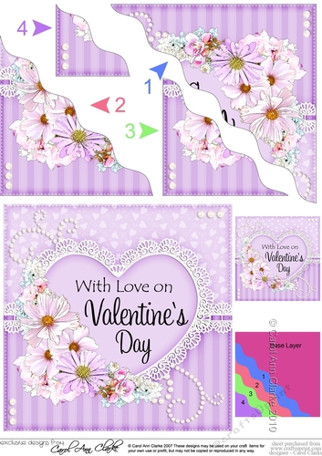 A Touch of Elegance Valentines Day Flowers, Lace & Pearls - Wavey Corner Stacker