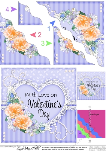 A Touch of Elegance Valentines Day Flowers, Lace & Pearls - Wavey Corner Stacker