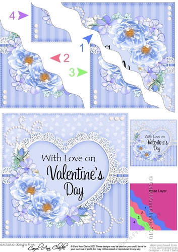 A Touch of Elegance Valentines Day Flowers, Lace & Pearls - Wavey Corner Stacker