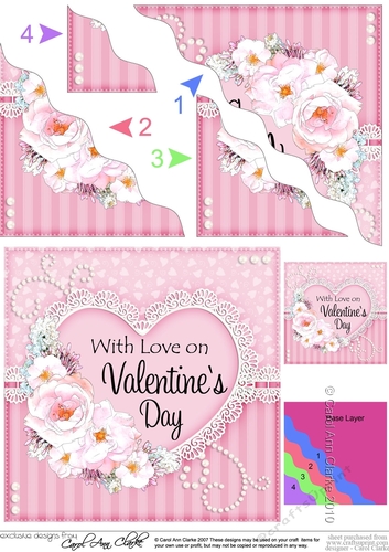 A Touch of Elegance Valentines Day Flowers, Lace & Pearls - Wavey Corner Stacker