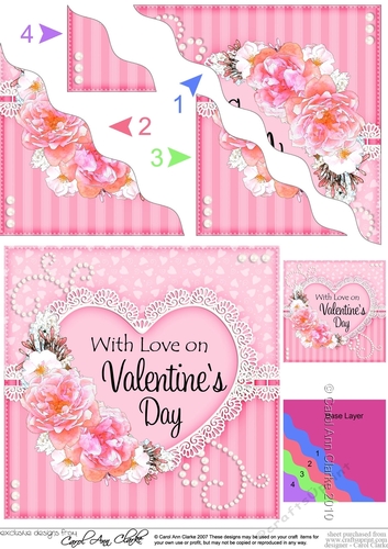 A Touch of Elegance Valentines Day Flowers, Lace & Pearls - Wavey Corner Stacker