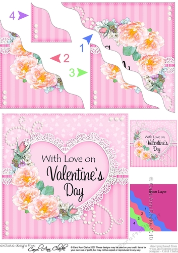 A Touch of Elegance Valentines Day Flowers, Lace & Pearls - Wavey Corner Stacker
