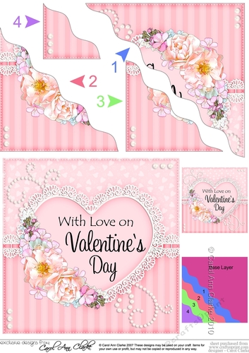 A Touch of Elegance Valentines Day Flowers, Lace & Pearls - Wavey Corner Stacker