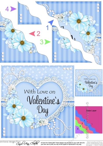 A Touch of Elegance Valentines Day Flowers, Lace & Pearls - Wavey Corner Stacker
