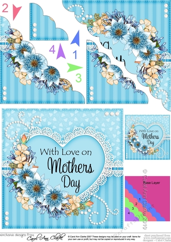 Mothers Day Flowers, Lace & Pearls Scalloped Corner Stacker