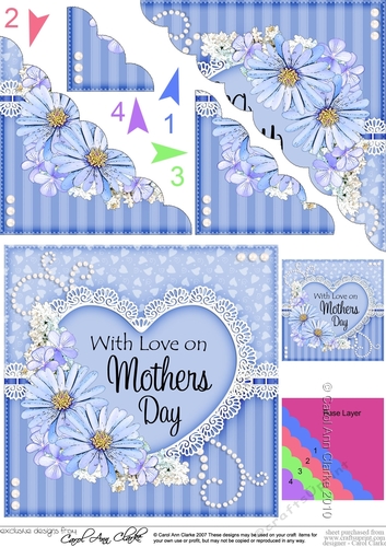Mothers Day Flowers, Lace & Pearls Scalloped Corner Stacker