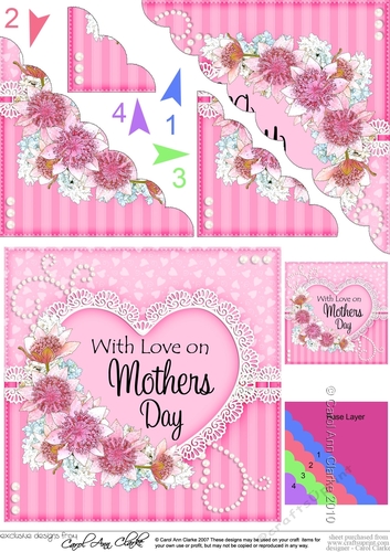 Mothers Day Flowers, Lace & Pearls Scalloped Corner Stacker