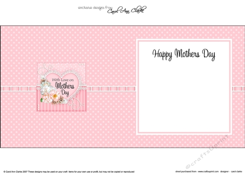 Mothers Day Flowers, Lace & Pearls square landscape insert