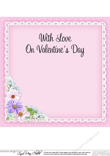 A Touch of Elegance Valentines Day Flowers, Lace & Pearls 8x8 matching insert