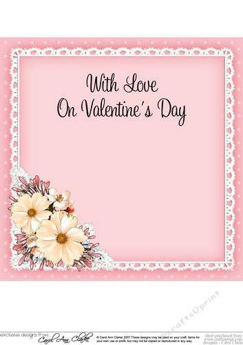 A Touch of Elegance Valentines Day Flowers, Lace & Pearls 8x8 matching insert