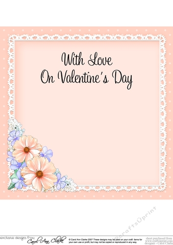 A Touch of Elegance Valentines Day Flowers, Lace & Pearls 8x8 matching insert