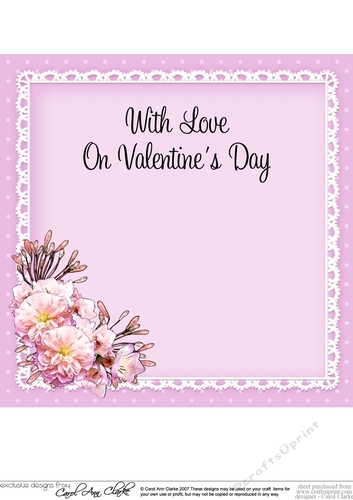 A Touch of Elegance Valentines Day Flowers, Lace & Pearls 8x8 matching insert