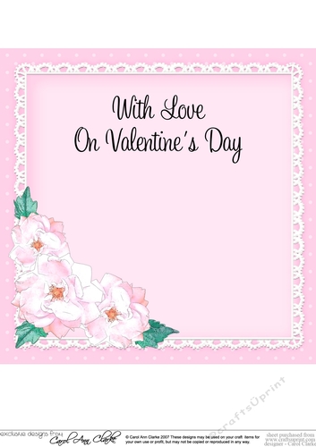 A Touch of Elegance Valentines Day Flowers, Lace & Pearls 8x8 matching insert