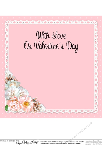 A Touch of Elegance Valentines Day Flowers, Lace & Pearls 8x8 matching insert