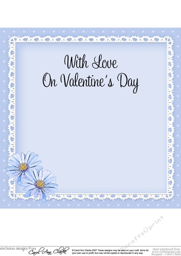A Touch of Elegance Valentines Day Flowers, Lace & Pearls 8x8 matching insert