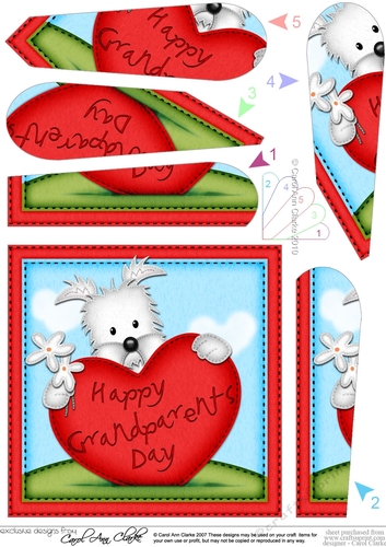 Westie Dog Grandparents Day Heart Fan Pyramage Topper