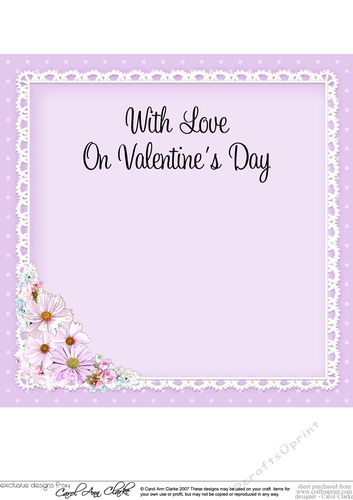A Touch of Elegance Valentines Day Flowers, Lace & Pearls 8x8 matching insert