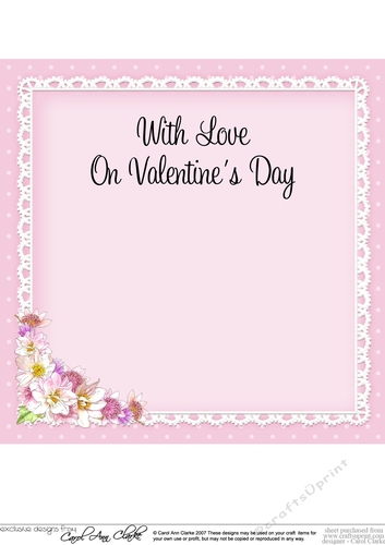 A Touch of Elegance Valentines Day Flowers, Lace & Pearls 8x8 matching insert