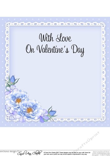 A Touch of Elegance Valentines Day Flowers, Lace & Pearls 8x8 matching insert