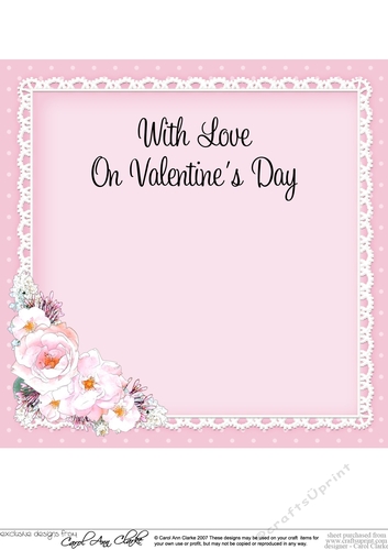A Touch of Elegance Valentines Day Flowers, Lace & Pearls 8x8 matching insert