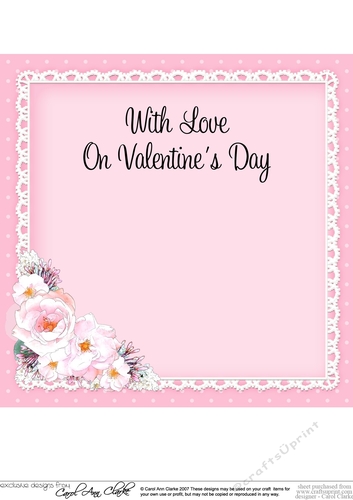 A Touch of Elegance Valentines Day Flowers, Lace & Pearls 8x8 matching insert