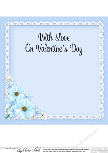 A Touch of Elegance Valentines Day Flowers, Lace & Pearls 8x8 matching insert