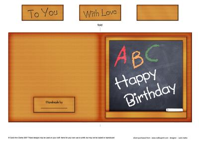 Birthday Blackboard Cut and Fold Quick Card