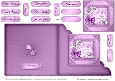 Daisies on Metallic Lace Cut and Fold Corner Card