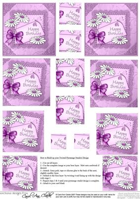 Daisies on Metallic Lace Twisted Pyramage Sheet