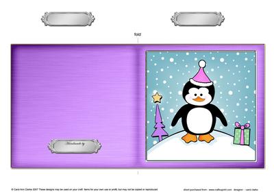 Xmas Penguin Cut and Fold Card