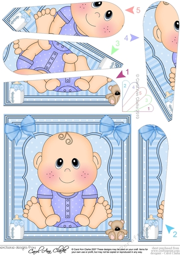 Cute New Baby Boy Fan Pyramage Topper