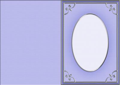 A5 'silver Metallic Frame' Card Front or Insert