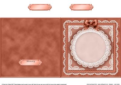 Square Pearls, Lace and Ribbon Plain Card Base Portrait Form