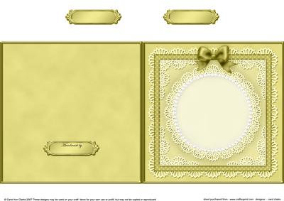 Square Pearls, Lace and Ribbon Plain Card Base Portrait Form