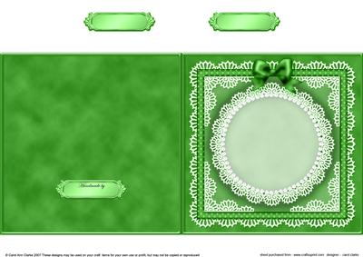 Square Pearls, Lace and Ribbon Plain Card Base Portrait Form