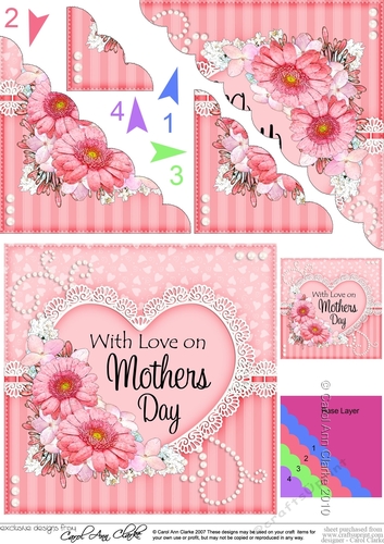 Mothers Day Flowers, Lace & Pearls Scalloped Corner Stacker