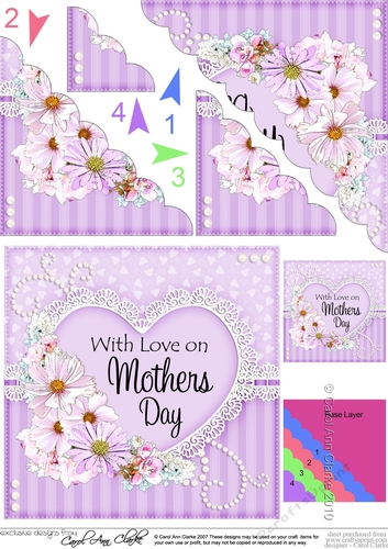 Mothers Day Flowers, Lace & Pearls Scalloped Corner Stacker