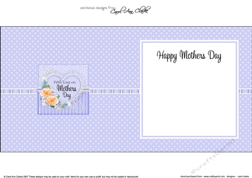 Mothers Day Flowers, Lace & Pearls square landscape insert