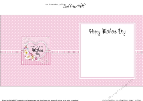 Mothers Day Flowers, Lace & Pearls square landscape insert