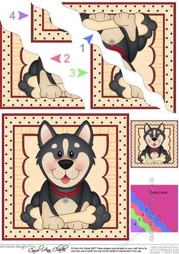 Wavey Corner Stacker - Cute Little Husky Dog