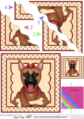 Wavey Corner Stacker - Cute Little German Shepherd Dog