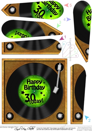 Happy Birthday 30 Today! Vinyl Record - Fan Pyramage Topper