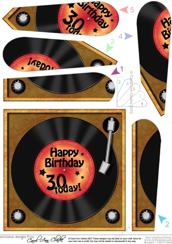Happy Birthday 30 Today! Vinyl Record - Fan Pyramage Topper