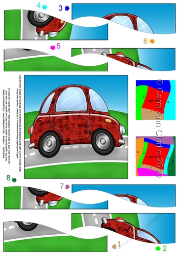 Funky Car with Graffiti - Wavy Spiral Side Stacker