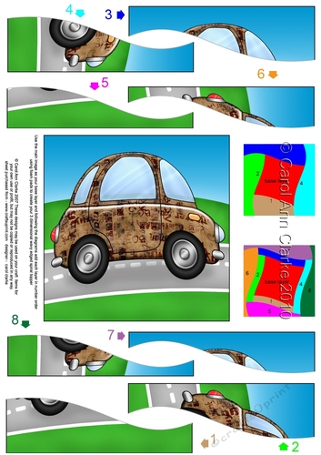 Funky Car with Graffiti - Wavy Spiral Side Stacker