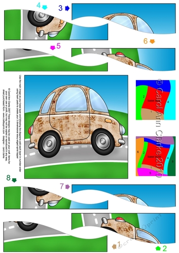 Funky Car with Graffiti - Wavy Spiral Side Stacker